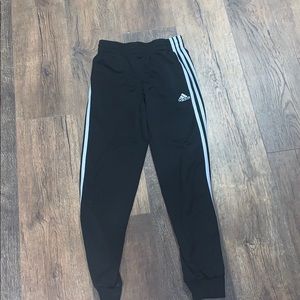 Black and white Adidas joggers